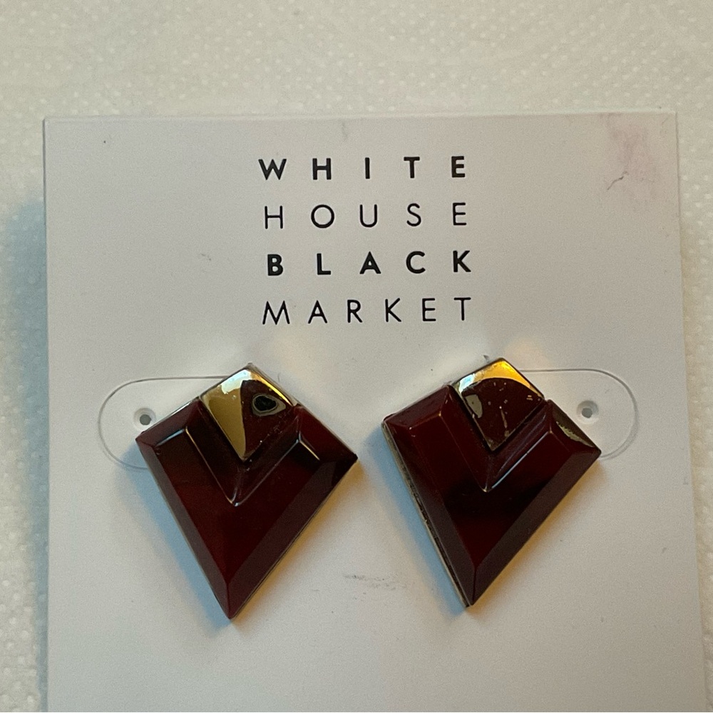 White House Black Market Red and Gold Earrings NWT
